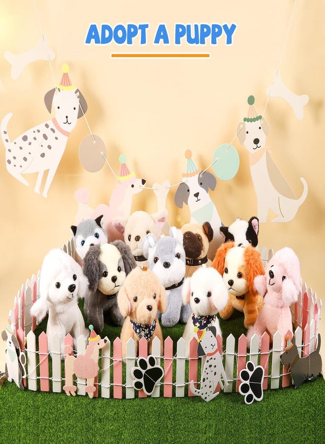 Niceup 10Pcs 4.5in Small Stuffed Dog Puppies Animals Bulk Adopt Dog Party Favors Cute Paw Animal Little Pup Soft Plush Toys Doll for Pawty Birthday Goodie Bag Fillers Kids Class Valentine's Day Gift - Image 2